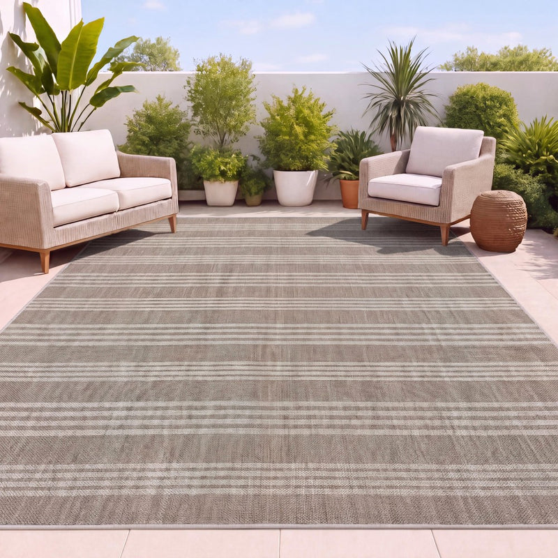 Penny Pinstripe Non-slip Machine-washable Area Rug
