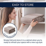 Penny Pinstripe Non-slip Machine-washable Area Rug