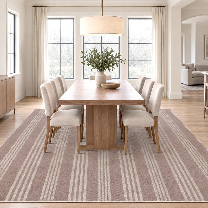 Penny Pinstripe Non-slip Machine-washable Area Rug
