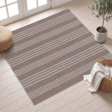 Penny Pinstripe Non-slip Machine-washable Area Rug