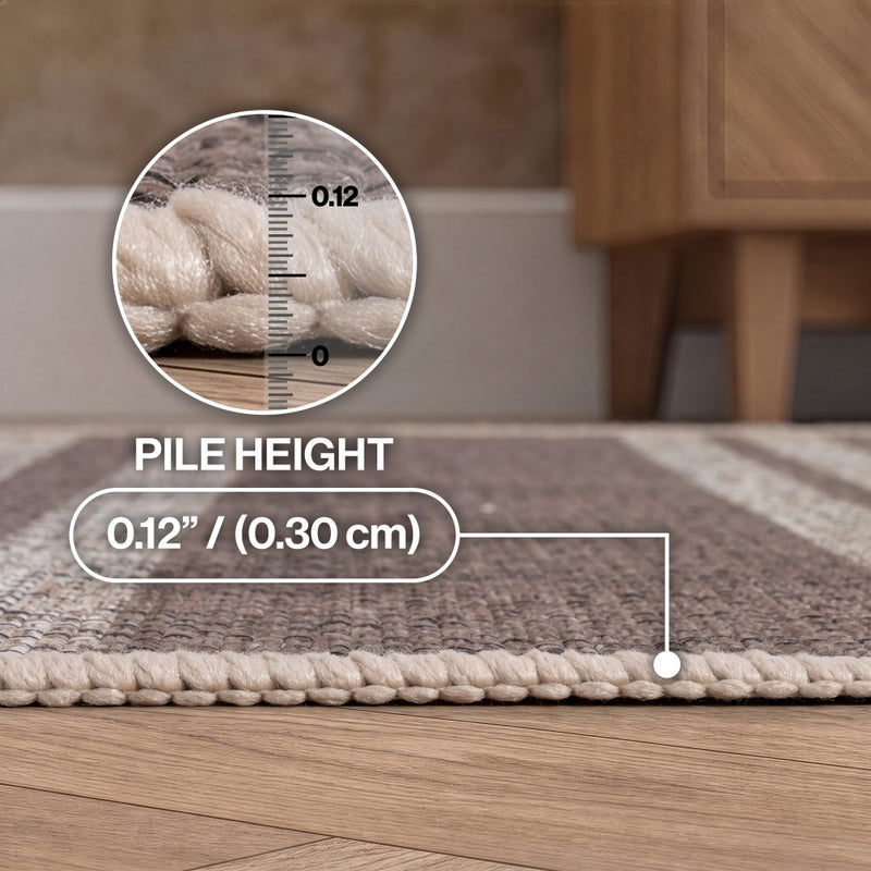Penny Pinstripe Non-slip Machine-washable Area Rug
