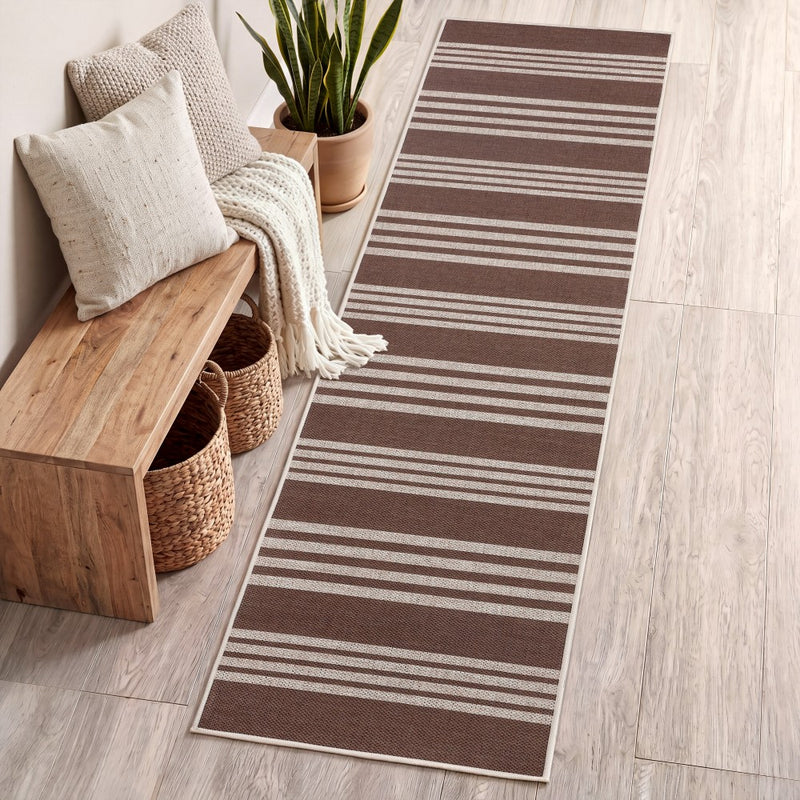 Penny Pinstripe Non-slip Machine-washable Area Rug
