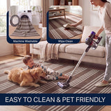 Penny Pinstripe Non-slip Machine-washable Area Rug