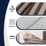 Penny Pinstripe Non-slip Machine-washable Area Rug