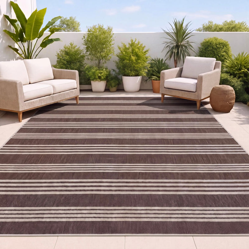 Penny Pinstripe Non-slip Machine-washable Area Rug