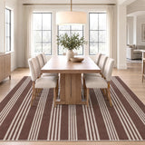 Penny Pinstripe Non-slip Machine-washable Area Rug