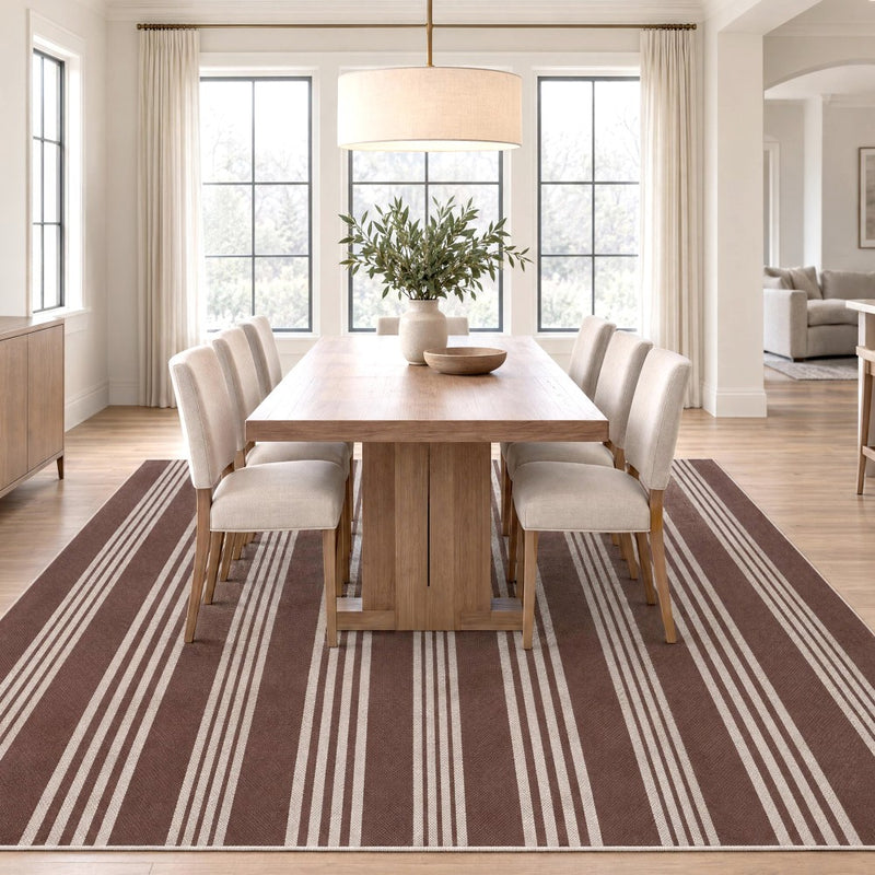 Penny Pinstripe Non-slip Machine-washable Area Rug
