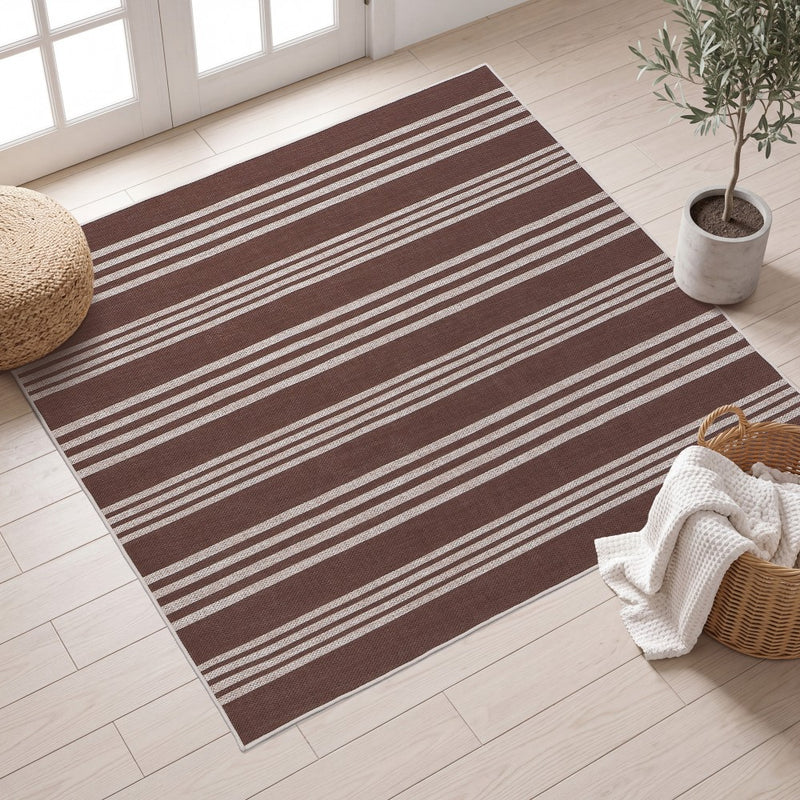 Penny Pinstripe Non-slip Machine-washable Area Rug