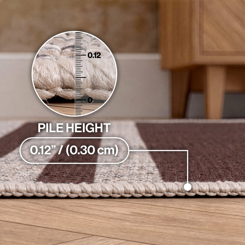 Penny Pinstripe Non-slip Machine-washable Area Rug