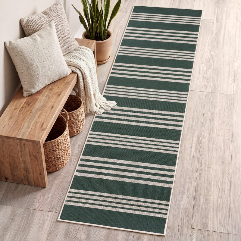 Penny Pinstripe Non-slip Machine-washable Area Rug