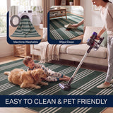 Penny Pinstripe Non-slip Machine-washable Area Rug