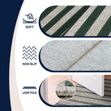 Penny Pinstripe Non-slip Machine-washable Area Rug