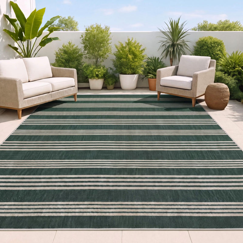 Penny Pinstripe Non-slip Machine-washable Area Rug