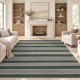 Penny Pinstripe Non-slip Machine-washable Area Rug