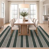 Penny Pinstripe Non-slip Machine-washable Area Rug