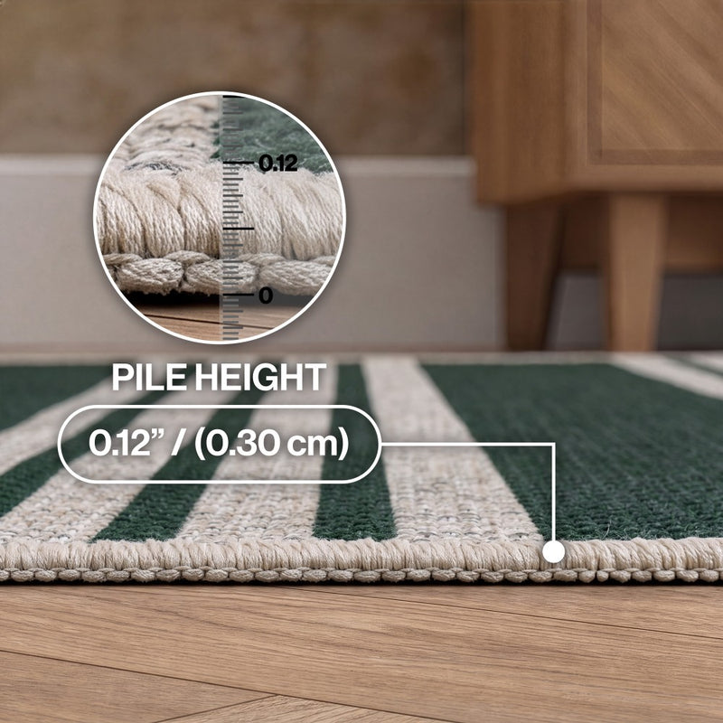 Penny Pinstripe Non-slip Machine-washable Area Rug