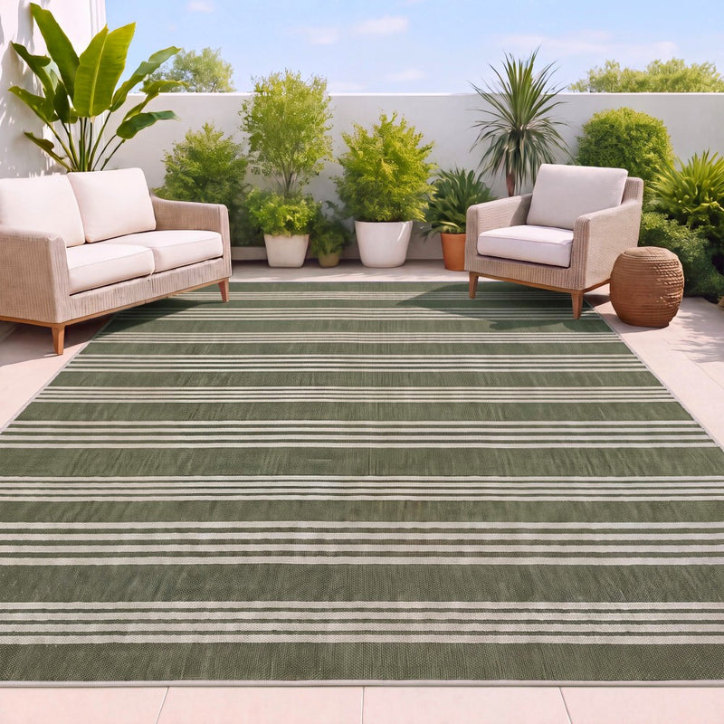 Penny Pinstripe Non-slip Machine-washable Area Rug