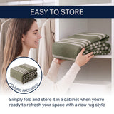Penny Pinstripe Non-slip Machine-washable Area Rug