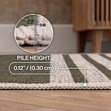 Penny Pinstripe Non-slip Machine-washable Area Rug