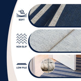 Penny Pinstripe Non-slip Machine-washable Area Rug