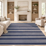 Penny Pinstripe Non-slip Machine-washable Area Rug