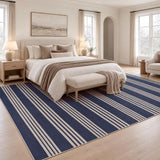 Penny Pinstripe Non-slip Machine-washable Area Rug