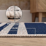 Penny Pinstripe Non-slip Machine-washable Area Rug