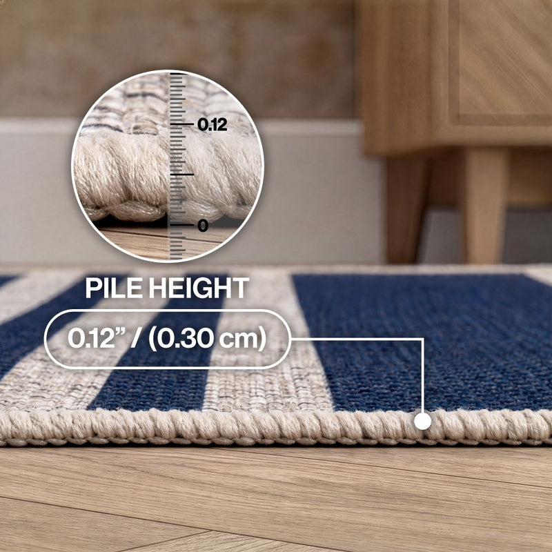 Penny Pinstripe Non-slip Machine-washable Area Rug