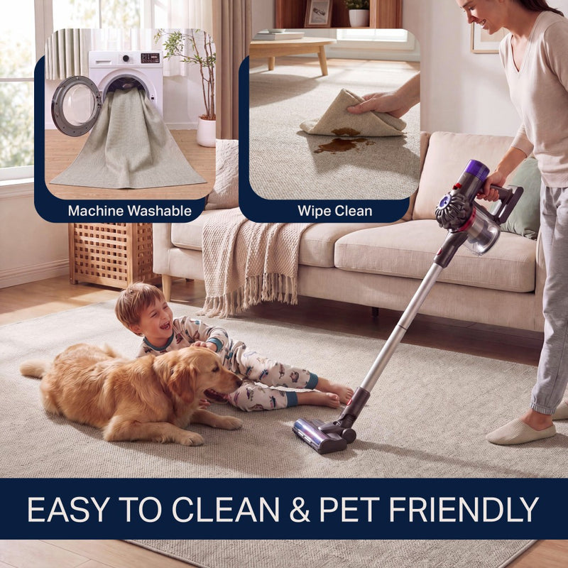 Placid Solid Non-slip Machine-washable Area Rug