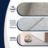 Placid Solid Non-slip Machine-washable Area Rug