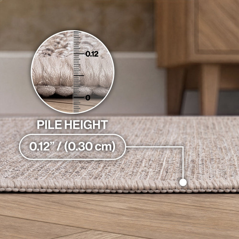 Placid Solid Non-slip Machine-washable Area Rug