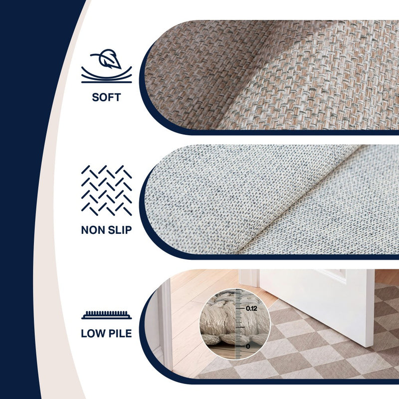 Evoke Diamond Non-slip Machine-washable Area Rug