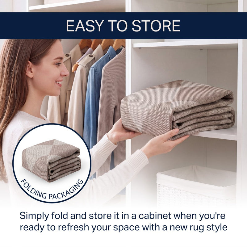 Evoke Diamond Non-slip Machine-washable Area Rug