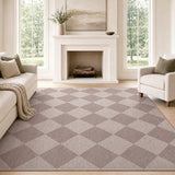 Evoke Diamond Non-slip Machine-washable Area Rug