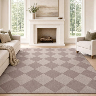Evoke Diamond Non-slip Machine-washable Area Rug