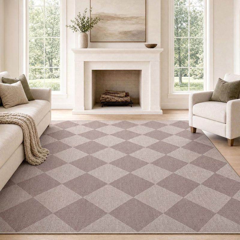 Evoke Diamond Non-slip Machine-washable Area Rug