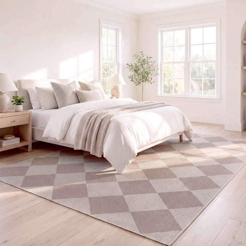 Evoke Diamond Non-slip Machine-washable Area Rug