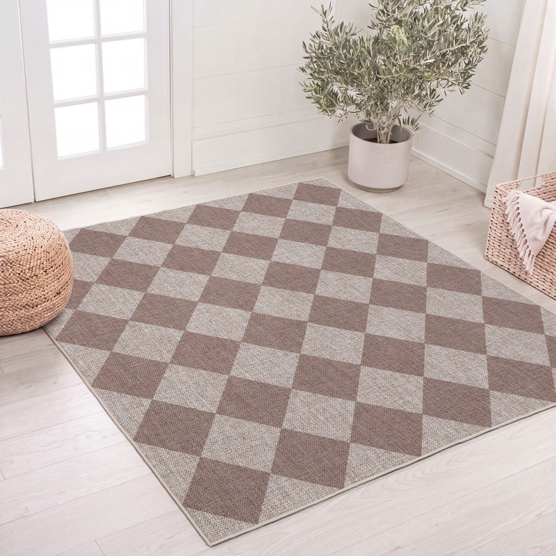 Evoke Diamond Non-slip Machine-washable Area Rug