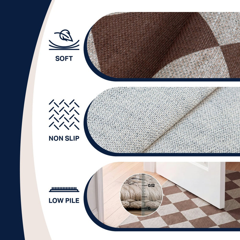 Evoke Diamond Non-slip Machine-washable Area Rug