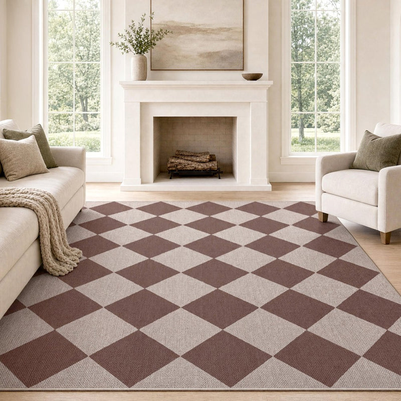 Evoke Diamond Non-slip Machine-washable Area Rug