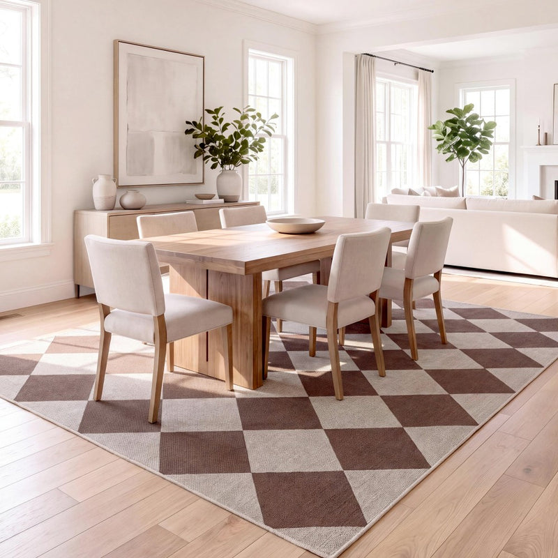 Evoke Diamond Non-slip Machine-washable Area Rug