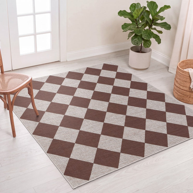 Evoke Diamond Non-slip Machine-washable Area Rug