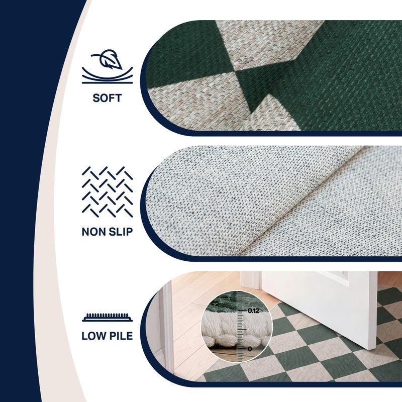 Evoke Diamond Non-slip Machine-washable Area Rug