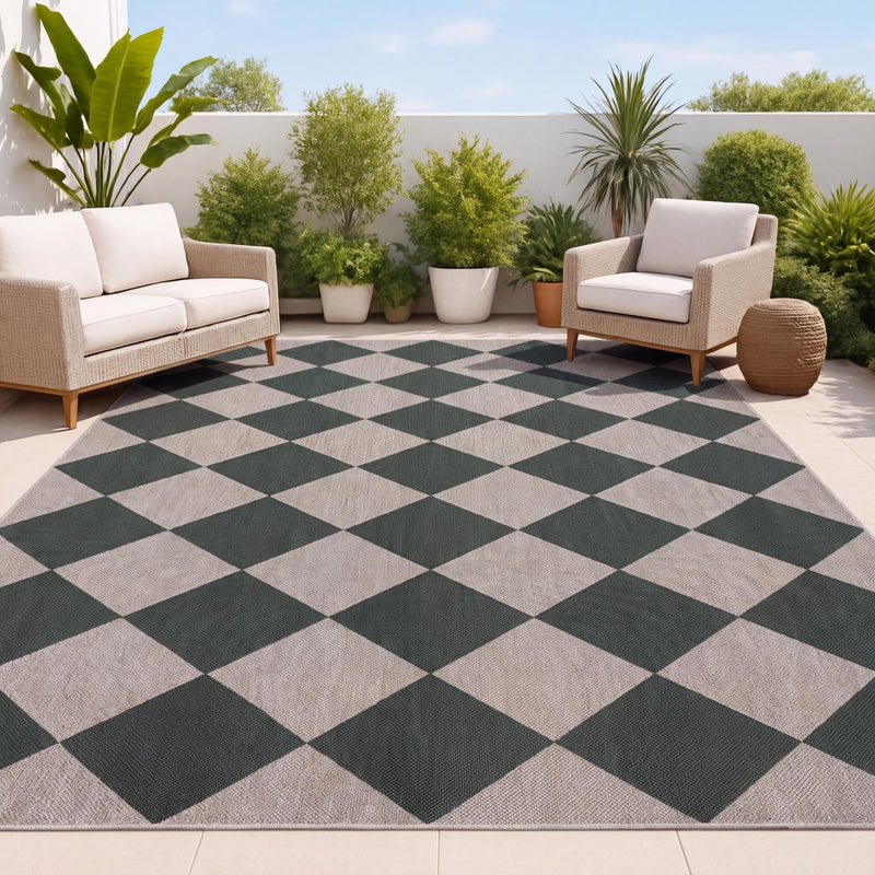 Evoke Diamond Non-slip Machine-washable Area Rug