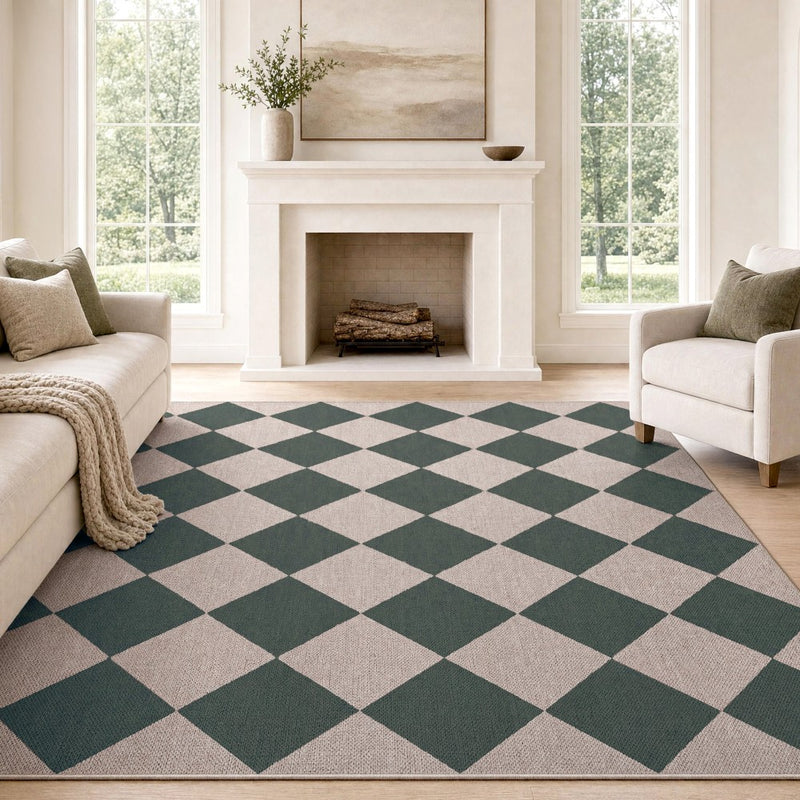 Evoke Diamond Non-slip Machine-washable Area Rug