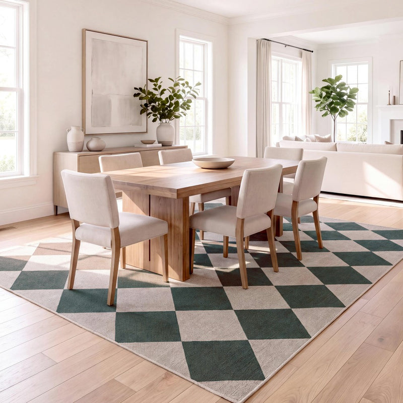 Evoke Diamond Non-slip Machine-washable Area Rug