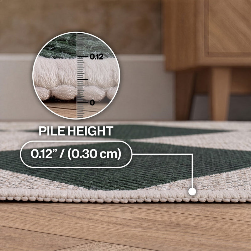 Evoke Diamond Non-slip Machine-washable Area Rug