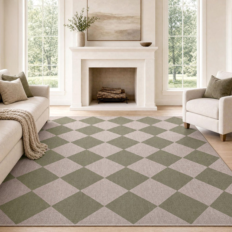Evoke Diamond Non-slip Machine-washable Area Rug