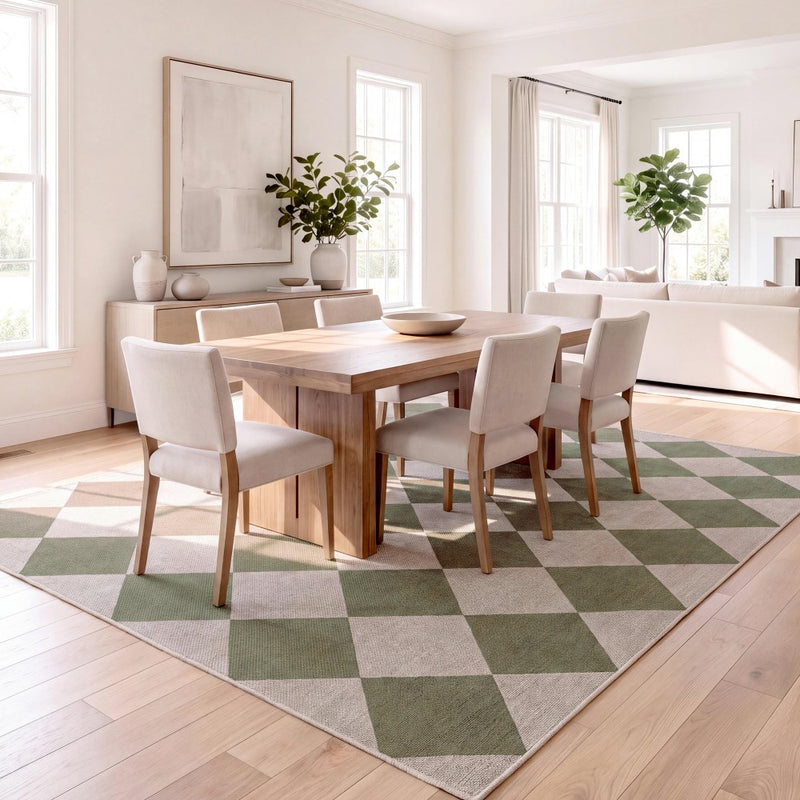 Evoke Diamond Non-slip Machine-washable Area Rug