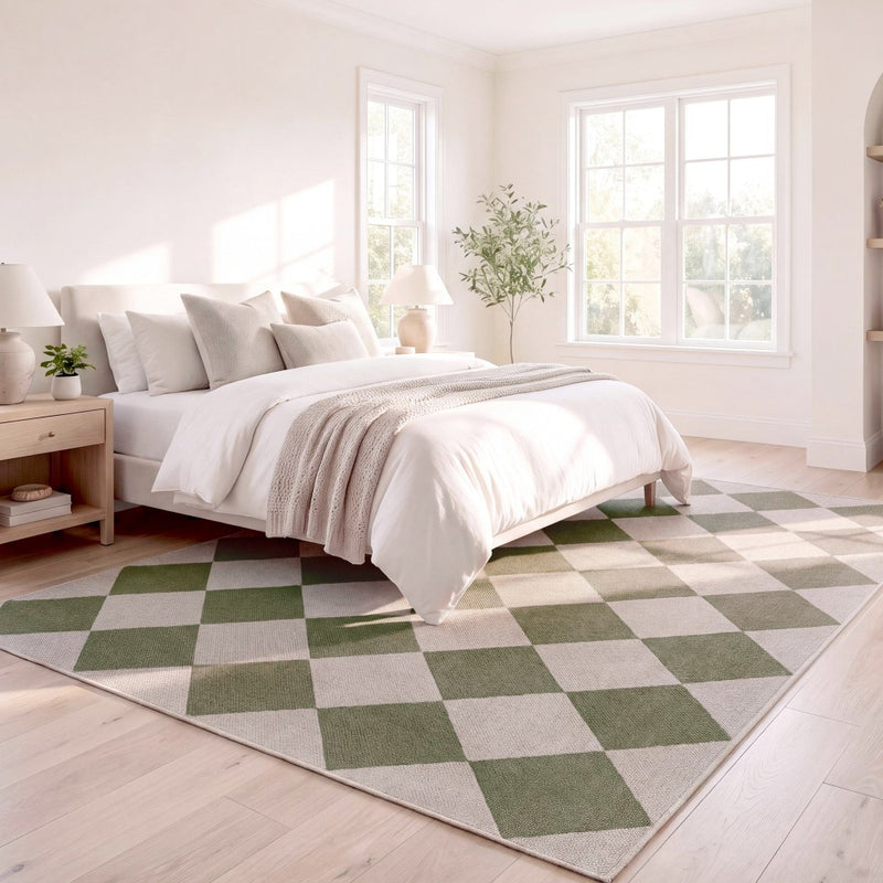 Evoke Diamond Non-slip Machine-washable Area Rug